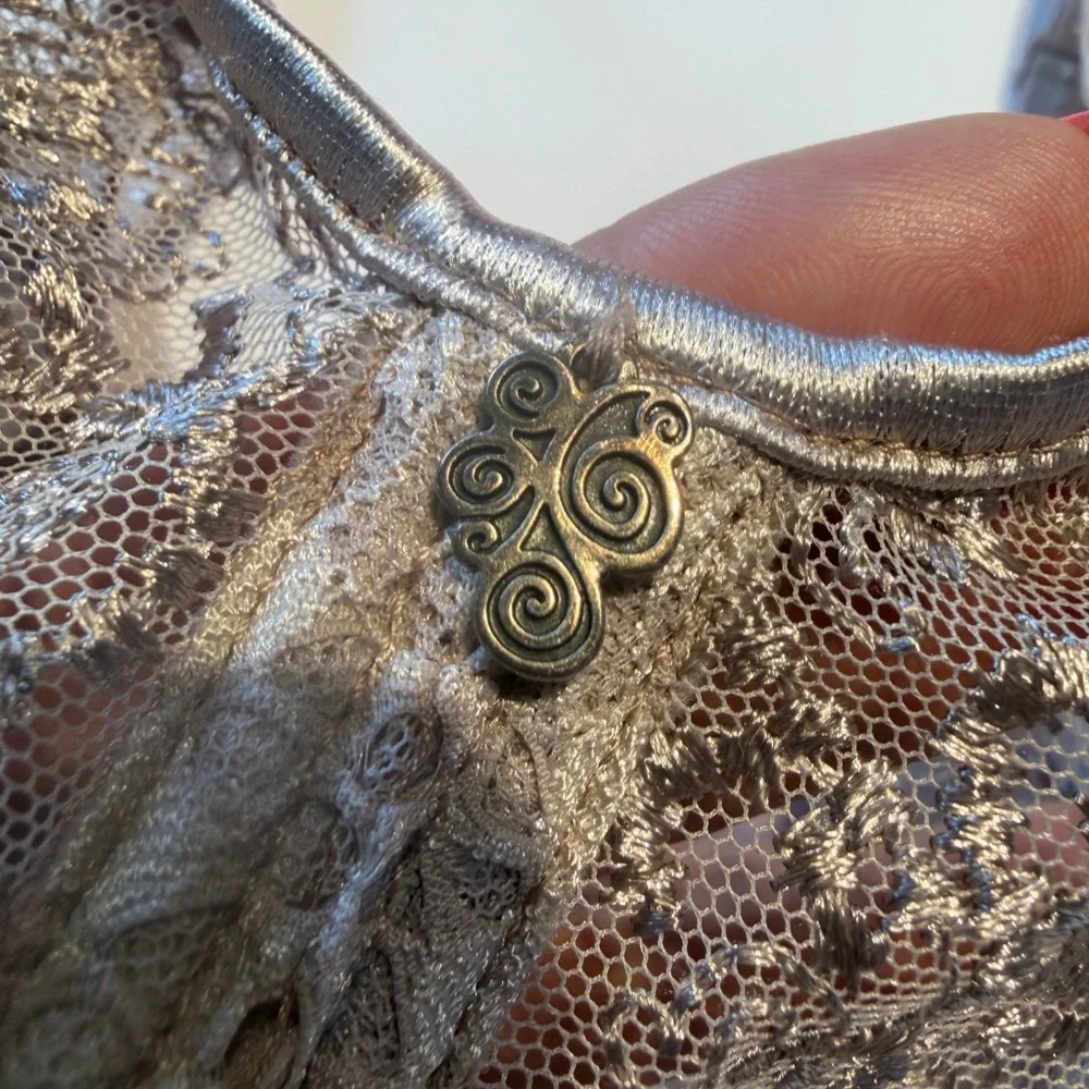 Empreinte 32F Cassiopee 07151 Embroidered French Lace Unlined Bra Rose Savauge - Picture 11 of 16